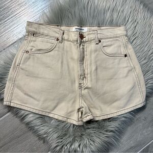 Reformation Jean Cream Shorts